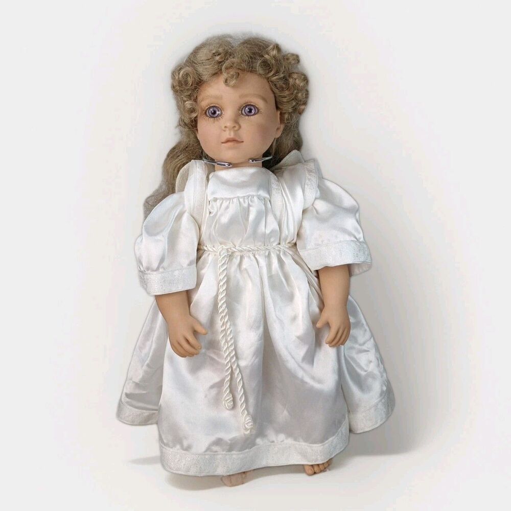 1997 My Twinn 13" Inch Doll With Angel Clothes Blonde Hair Purple Eyes